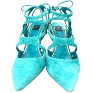 WHBM WHITE HOUSE BLACK MARKET ZOE Elegant Turquoise Women's Heels, Size 5.5